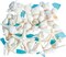 Sea Shells | Real Mixed Beach Seashells with Real Starfish & Caribbean Blue Sea Glass Seashell Wedding (2 Pack)